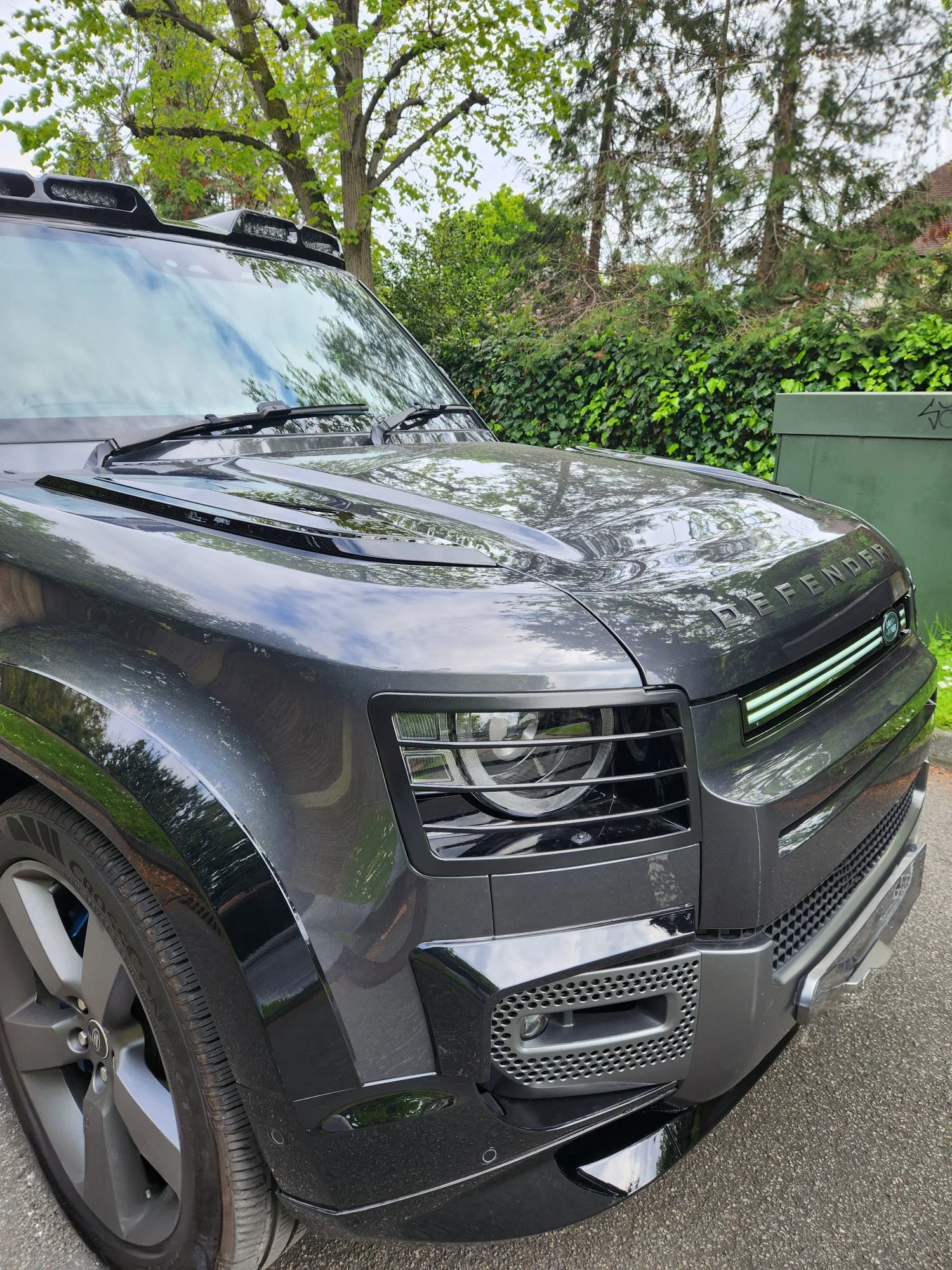 Defender L663 Headlight Cover - Gloss Black - Image 3