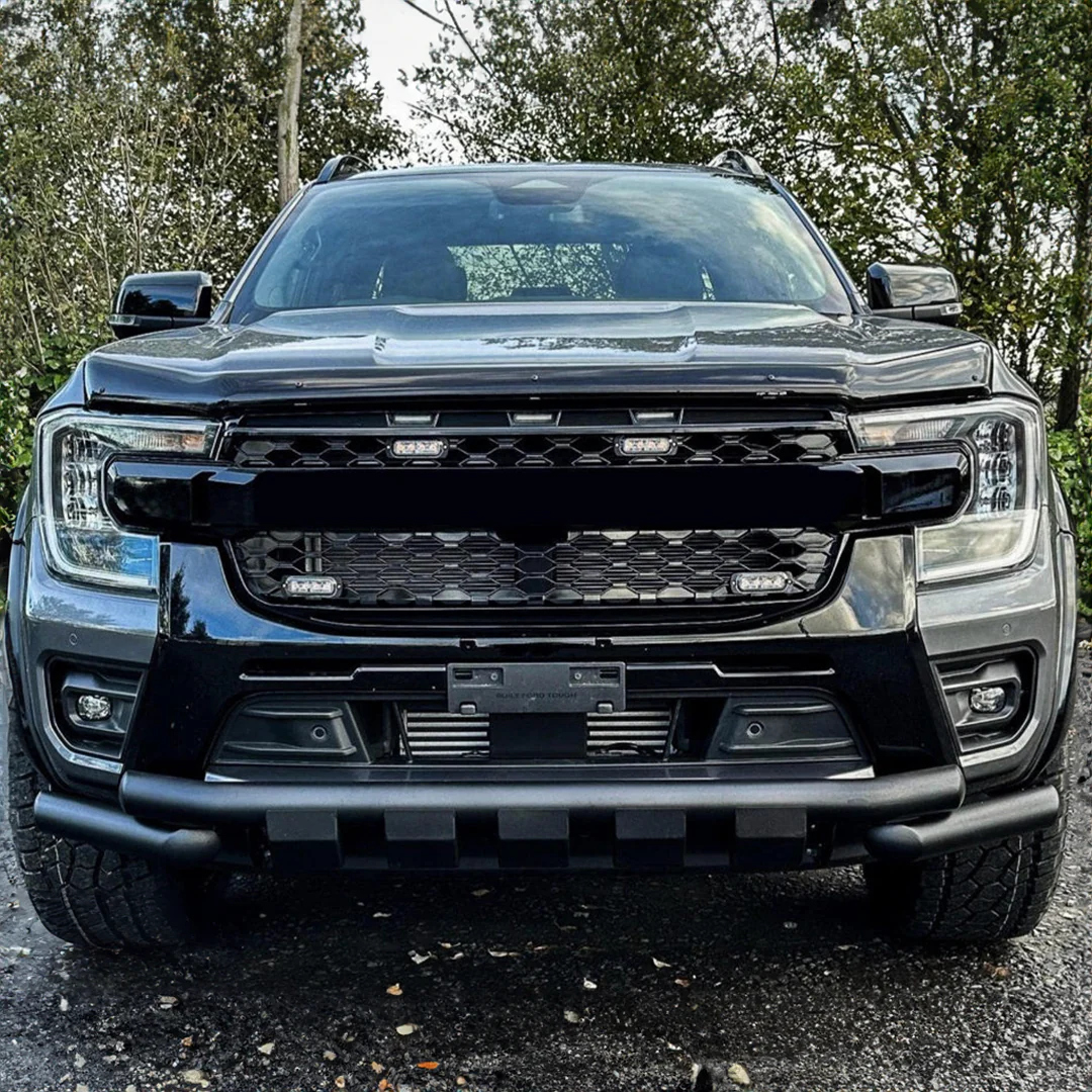 Ford Ranger T9 2023 Black Powder Coated Front Double Bar Spoiler - Image 3